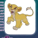 Happy Playful Simba Lion Cub Animated Embroidery Designs - Instant Download