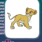 Sweet Golden Lion Cub Cartoon Character Machine Embroidery Designs - Instant Download