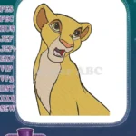 Disney Lion King Nala cub surprised face embroidery designs - Instant Download