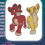 Lion King Kion Kiara cartoon lion cubs embroidery designs - Instant Download