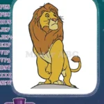 Regal adult lion king cartoon character embroidery designs - Instant Download