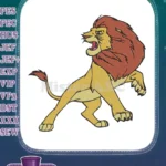 Powerful Cartoon Lion Roaring Jungle Animal Embroidery Designs - Instant Download