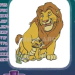 Mufasa and Simba Father Son Lion King Embroidery Designs - Instant Download
