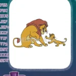 Playful Mufasa and Simba Lion Cub Embroidery Designs - Instant Download