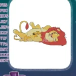 Sleeping Mufasa and Simba Lion King embroidery designs - Instant Download