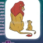 Mufasa and Simba Lion King embroidery designs for fans - Instant Download