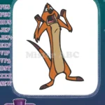 Dramatic Open Mouth Meerkat Cartoon Animal Embroidery Designs - Instant Download