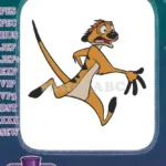 Timon the scared running meerkat from The Lion King embroidery designs - Instant Download