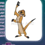 Cheerful Timon meerkat dancing Disney cartoon character embroidery designs - Instant Download