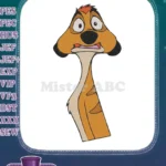 The Lion King Timon frightened meerkat cartoon embroidery designs - Instant Download