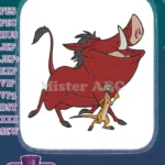 Happy Pumbaa and Timon Disney Lion King embroidery designs - Instant Download