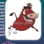 Disney's The Lion King Pumbaa and Timon running embroidery designs - Instant Download