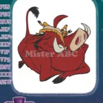 Disney's Timon and Pumbaa riding Lion King character embroidery designs - Instant Download
