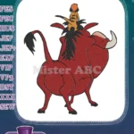 The Lion King Pumbaa and Timon friendship embroidery designs - Instant Download