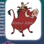 Disney Lion King Timon meerkat Pumbaa warthog embroidery designs - Instant Download