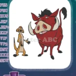 Cheerful Timon Meerkat and Pumbaa Warthog Embroidery Designs - Instant Download