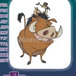 Joyful Pumbaa and Timon Disney Lion King character embroidery designs - Instant Download