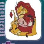 Lion King Mufasa Timon Pumbaa Friendship Embroidery Designs - Instant Download