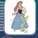 Ariel Little Mermaid Losing Voice Magic Golden Shell Embroidery Designs - Instant Download