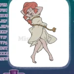 Playful Little Mermaid Ariel stretching pose embroidery designs - Instant Download