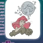 Disney's The Little Mermaid Ariel Prince Eric love dream embroidery designs - Instant Download