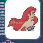 Beautiful Ariel Little Mermaid Disney Princess red hair embroidery designs - Instant Download