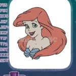 The Little Mermaid Ariel character smiling face embroidery designs - Instant Download