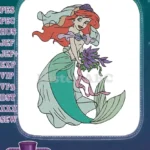 Ariel Mermaid Princess Bridal Wedding Fantasy Embroidery Designs - Instant Download
