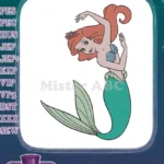 Ariel the Little Mermaid princess embroidery designs for Disney fans - Instant Download