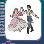 Ariel and Prince Eric Dancing Romantic Disney Embroidery Designs - Instant Download