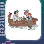 Ariel Prince Eric Sebastian Frogs Boat Ride Embroidery Designs - Instant Download