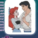 Ariel and Prince Eric Romantic Dance Disney Embroidery Designs - Instant Download