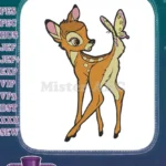 Adorable Disney Bambi fawn and butterfly embroidery designs - Instant Download