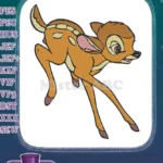 Cute cartoon Bambi fawn running embroidery designs - Instant Download