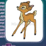 Cute Bambi Fawn Deer Cartoon Woodland Embroidery Designs - Instant Download