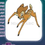 Cute Bambi young deer jumping embroidery designs for children - Instant Download