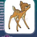 Adorable Bambi-style spotted fawn looking up embroidery designs - Instant Download