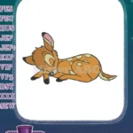 Cute Sleeping Fawn Deer Bambi Cartoon Embroidery Designs - Instant Download