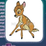 Cute Bambi fawn sitting embroidery designs for baby projects - Instant Download