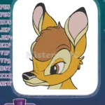 Classic Disney Bambi Fawn Head Profile Embroidery Designs - Instant Download