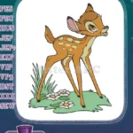 Cute Baby Deer Fawn Standing in Grass Embroidery Designs - Instant Download