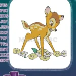 Cute Fawn and Flowers Embroidery Designs for Baby Clothing Projects - Instant Download