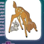 Cute fawn and bunny forest friends embroidery designs - Instant Download
