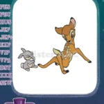 Cute Bambi and Thumper Forest Friends Animal Embroidery Designs - Instant Download