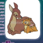 Cute Bambi and Fawn Mother Baby Deer Embroidery Designs - Instant Download