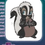 Cute cartoon skunk with big blue eyes embroidery designs - Instant Download
