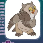 Adorable cheerful brown owl forest bird embroidery designs - Instant Download