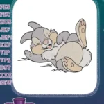 Joyful Thumper Rabbit Lying Down Disney Character Embroidery Designs - Instant Download