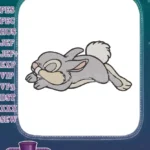 Cute Sleeping Thumper Rabbit Cartoon Embroidery Designs for Kids - Instant Download