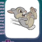 Thumper the Happy Rabbit Jumping Playfully Embroidery Designs - Instant Download